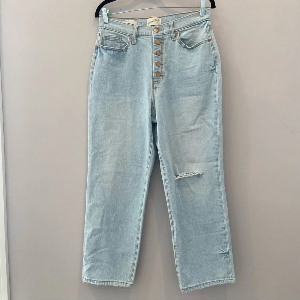 TARGET | Universal Thread Vintage Straight Jeans Cropped Distressed Size 10 NWOT - Picture 2 of 7